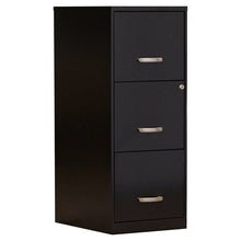 Load image into Gallery viewer, Black Metal 3-Drawer Vertical Key Locking File Cabinet