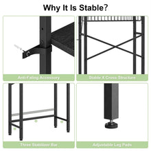 Load image into Gallery viewer, Black Over the Toilet Storage Freestanding Industrial Metal Wood Shelving Unit