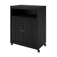 Load image into Gallery viewer, Black Utility Cart / Kitchen Microwave Cart with Casters