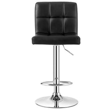 Load image into Gallery viewer, Set of 2 Modern Adjustable Height Bar Stools with Black PU Leather Swivel Seat