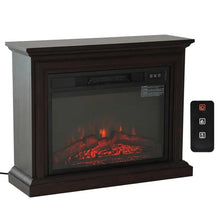 Load image into Gallery viewer, 31 inch Dark Brown Electric Fireplace Heater Dimmable Flame Effect and Mantel w/ Remote Control
