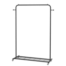 Load image into Gallery viewer, Black Modern Garment Rack Clothes Hanging Rod with Lockable Wheels
