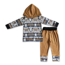 Load image into Gallery viewer, Skull cow aztec boy hoodie western set