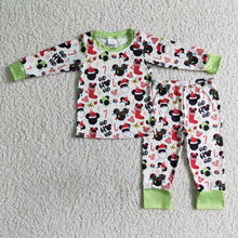 Load image into Gallery viewer, Ho ho ho mouse print boy Christmas pajamas