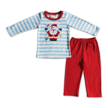 Load image into Gallery viewer, Ho ho ho santa embroidery kids boy Christmas outfits