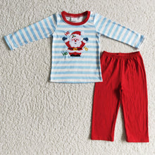 Load image into Gallery viewer, Ho ho ho santa embroidery kids boy Christmas outfits