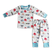 Load image into Gallery viewer, Cow farm print long sleeves boy pajamas