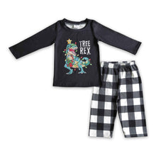 Load image into Gallery viewer, Dinosaur Christmas light boy clothing set