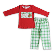 Load image into Gallery viewer, Santa milk cookie shirt plaid pants boy Christmas clothes