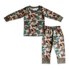 Load image into Gallery viewer, Camo tank print long sleeves kids boy pajamas