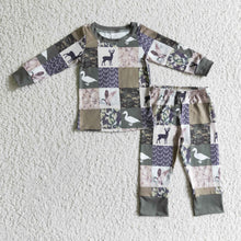 Load image into Gallery viewer, Duck deer camo patchwork kids boy hunting pajamas