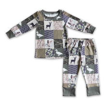 Load image into Gallery viewer, Duck deer camo patchwork kids boy hunting pajamas