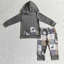 Load image into Gallery viewer, Deer duck camo patchwork kids boy hunting hoodie set