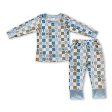Load image into Gallery viewer, Smile plaid long sleeves baby kids fall pajamas