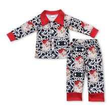 Load image into Gallery viewer, Cow santa long sleeves kids boy Christmas pajamas