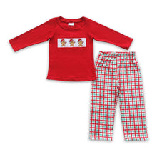 Load image into Gallery viewer, Gingerbread top plaid pants boy Christmas clothes