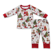 Load image into Gallery viewer, Deer snowman Christmas tree kids boy pajamas