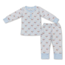 Load image into Gallery viewer, Blue santa long sleeves kids boy Christmas pajamas