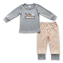 Load image into Gallery viewer, Duck goose grey top yellow pants boy clothing