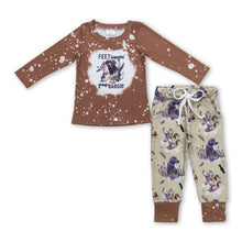 Load image into Gallery viewer, Brown dog duck bleached top pants boy hunting clothes