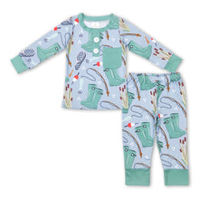 Load image into Gallery viewer, Fishing pocket long sleeves kids boy pajamas
