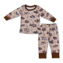 Load image into Gallery viewer, Brown duck long sleeves kids hunting pajamas