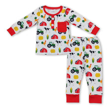 Load image into Gallery viewer, Chicken cow corn kids boy farm pajamas