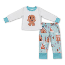 Load image into Gallery viewer, Gingerbread candy house kids boy Christmas pajamas