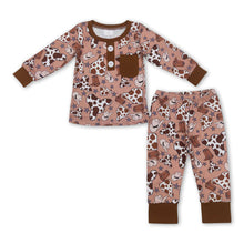 Load image into Gallery viewer, Brown cow hat boots kids boy pajamas