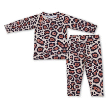 Load image into Gallery viewer, Leopard long sleeves baby kids pajamas