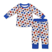 Load image into Gallery viewer, Blue smile long sleeves kids boy pajamas