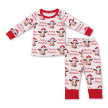 Load image into Gallery viewer, Merry Christmas cow long sleeves kids boy pajamas