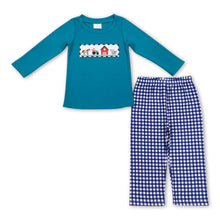 Load image into Gallery viewer, Horse cow tractor farm top plaid pants boy outfits