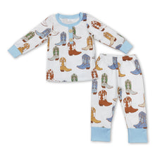 Load image into Gallery viewer, Long sleeves boots kids boys pajamas