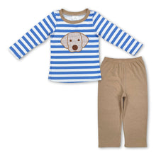 Load image into Gallery viewer, Long sleeves stripe dog top pants boys clothing