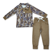 Load image into Gallery viewer, Long sleeves camo kids boys hunting pullover set