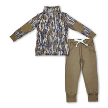 Load image into Gallery viewer, Long sleeves camo kids boys hunting pullover set
