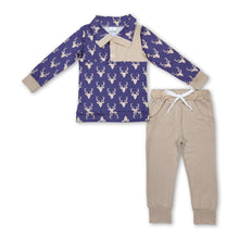 Load image into Gallery viewer, Long sleeves deer kids boys hunting pullover set