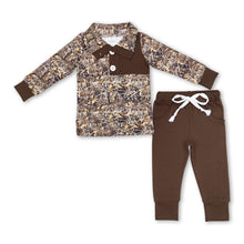 Load image into Gallery viewer, Long sleeves camo kids boys hunting pullover set