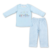 Load image into Gallery viewer, Light blue hope nativity kids boys Christmas pajamas