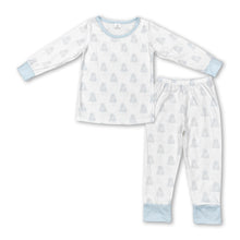 Load image into Gallery viewer, Light blue dog long sleeves kids boys pajamas