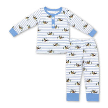 Load image into Gallery viewer, Light blue stripe duck kids boys pajamas