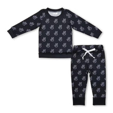 Load image into Gallery viewer, Black peace long sleeves baby kids clothing set