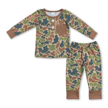 Load image into Gallery viewer, Long sleeves pocket camo kids boys pajamas