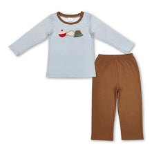 Load image into Gallery viewer, Stripe fishing top khaki pants boys clothing set