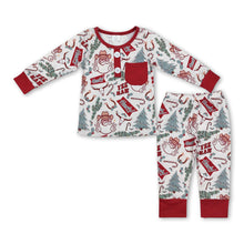 Load image into Gallery viewer, Christmas tree cactus santa kids pajamas