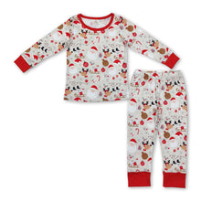 Load image into Gallery viewer, Deer santa HO HO HO candy cane boys Christmas pajamas