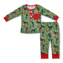 Load image into Gallery viewer, Dog gloves gift candy cane kids boys Christmas pajamas