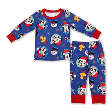 Load image into Gallery viewer, Snowman mouse Christmas hat kids boys pajamas