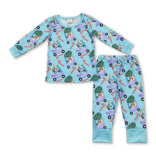 Load image into Gallery viewer, Long sleeves dog Christmas tree car candy cane boys pajamas
